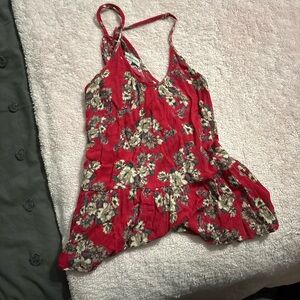 Floral Red Women's Top